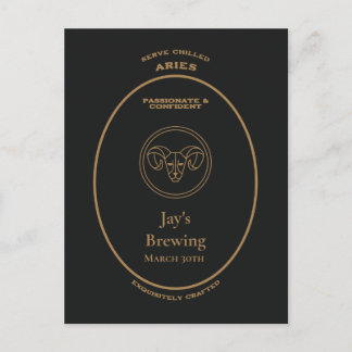Aries Passionate Confident Personalized Apothecary Postcard