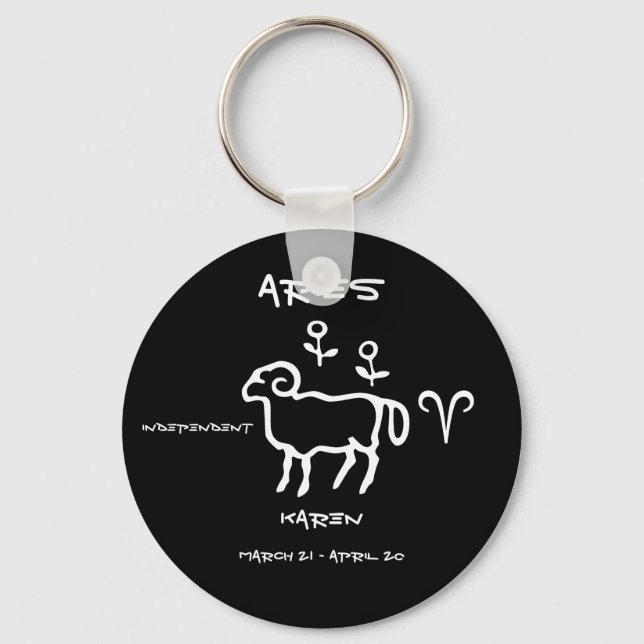 Aries Personalized Keychain (Front)