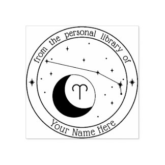 Aries Personalized Zodiac Book Stamp