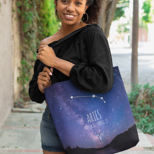 Aries   Personalized Zodiac Constellation Tote Bag