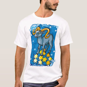Aries ram in the Night Sky with Stars T-Shirt