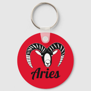 Aries Ram Symbol Astrological Sign Keychain