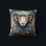 Aries Ram Zodiac Astrology Celestial Birthday Throw Pillow<br><div class="desc">This stunning art work depicts a ram,  the symbol for the zodiac sign of Aries. It has a celestial,  magical,  fantasy feel to it. AI assisted graphic purchased with commercial use.  Artwork:  RedHeronLighthouse</div>