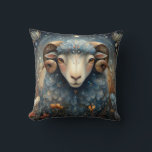 Aries Ram Zodiac Astrology Celestial Birthday Throw Pillow<br><div class="desc">This stunning art work depicts a ram,  the symbol for the zodiac sign of Aries. It has a celestial,  magical,  fantasy feel to it. AI assisted graphic purchased with commercial use.  Artwork:  RedHeronLighthouse</div>