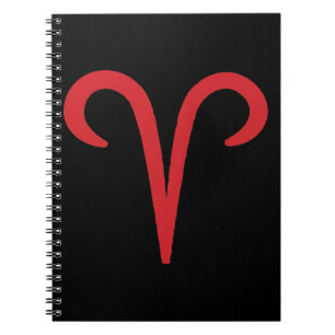 ARIES Red Astrology Zodiac March April Birthday Notebook