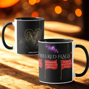 Aries Red Flags Astrology Mug   Drôle cadeau Zodia