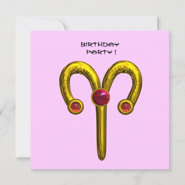 ARIES RUBY ,  bright yellow pink violet red Announcement (Front)