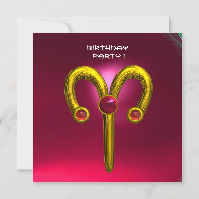 ARIES RUBY ,  bright yellow  red pink Announcement (Front)