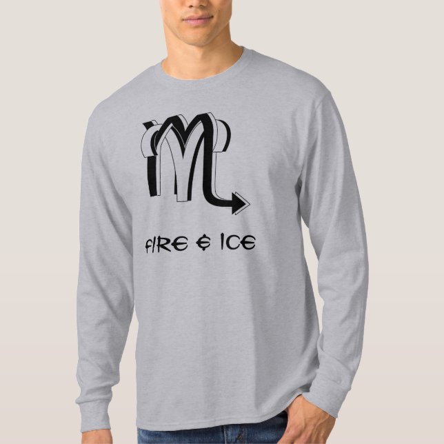 Aries & Scorpio bw T-Shirt (Front)