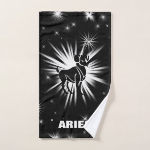 Aries sign hand towel