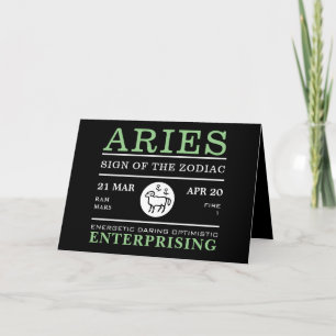 Aries Sign of the Zodiac, Astrological Card