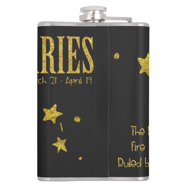 Aries Star Sign Hip Flask (Back)