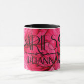 Aries Star Sign Zodiac Mug in Pink and Black (Center)