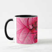 Aries Star Sign Zodiac Mug in Pink and Black (Left)