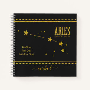 Aries Star Zodiac Sign Notebook
