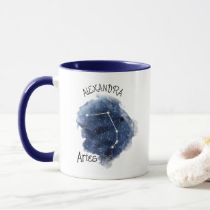 Aries Starry Night Constellation Custom Name Mug