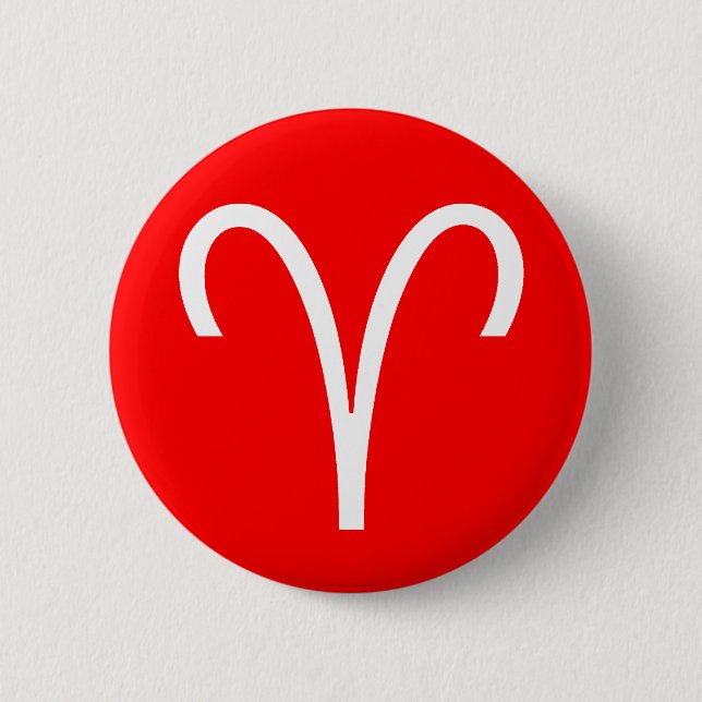Aries Symbol 2 Inch Round Button (Front)