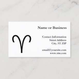Aries Symbol Business Card