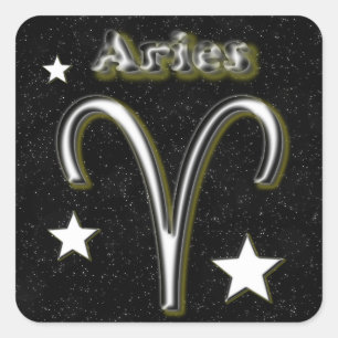 Aries symbol square sticker