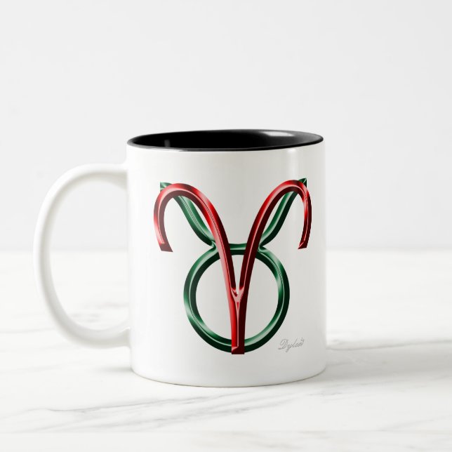Aries Taurus Cusp Astrology Zodiac Sign Two-Tone Coffee Mug (Left)