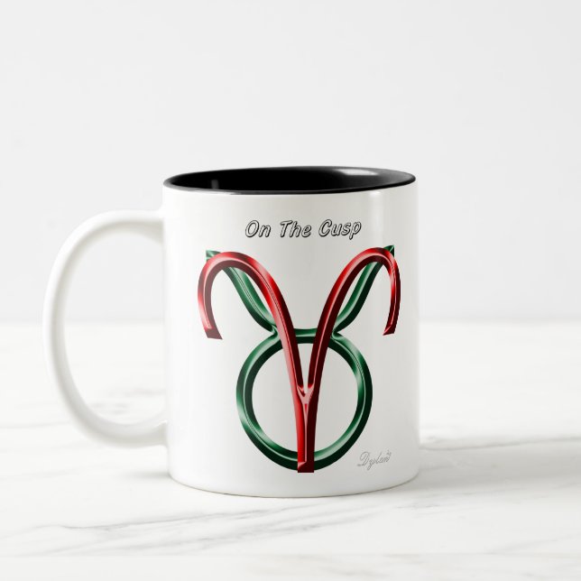 Aries Taurus On The Cusp Astrology Zodiac Sign Two-Tone Coffee Mug (Left)