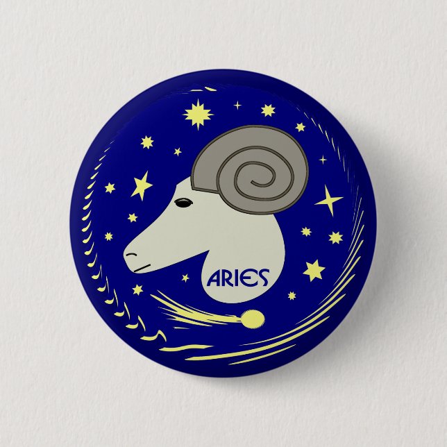 Aries the Ram 2 Inch Round Button (Front)