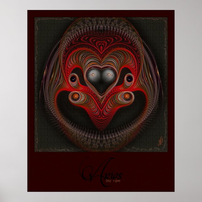 Aries the Ram Abstract Art Poster (Front)