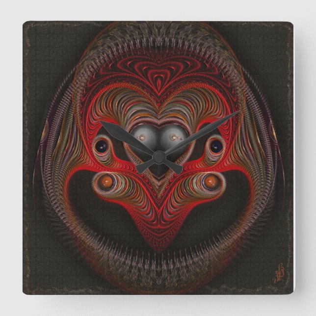 Aries the Ram Abstract Art Square Wall Clock (Front)