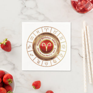 Aries - The Ram Astrological Sign Napkin