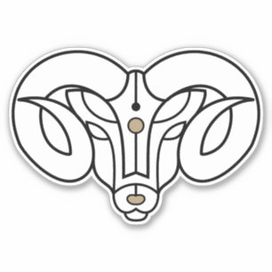 Aries the Ram black astrological symbol Fire sign