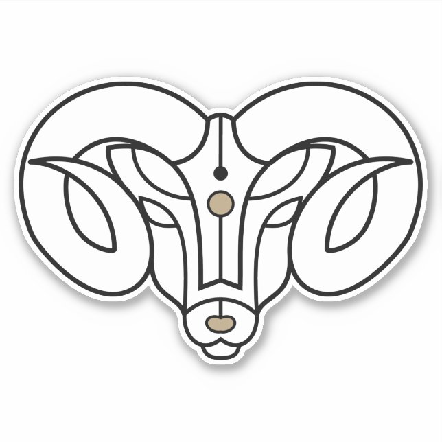 Aries the Ram black astrological symbol Fire sign (Front)