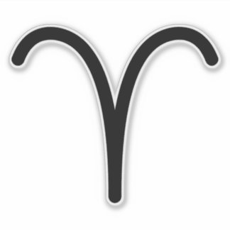 Aries the Ram black astrological symbol fire sign