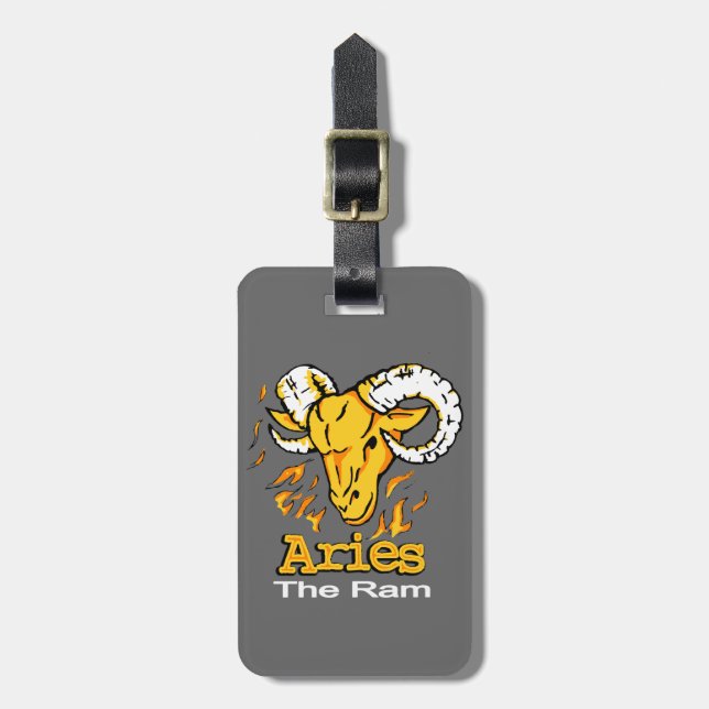 Aries The Ram horoscope id luggage tag (Front Vertical)