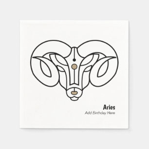 Aries the ram personalized trinket napkin