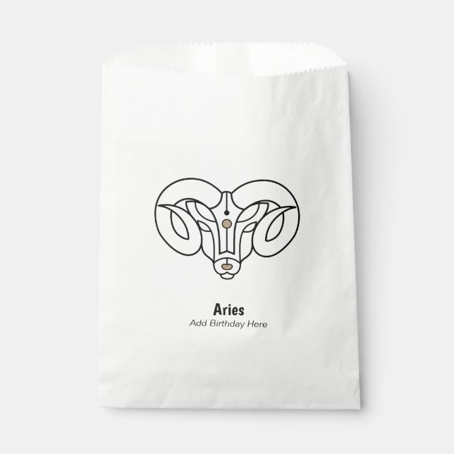 Aries the ram personalized zodiac favour bag (Front)
