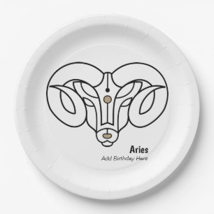 Aries the ram personalized zodiac paper plate
