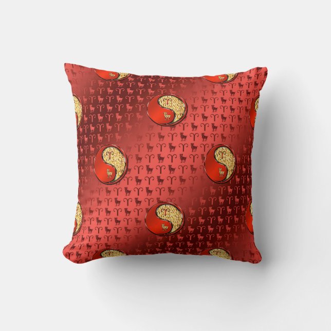 Aries the Ram Throw Pillow (Front)