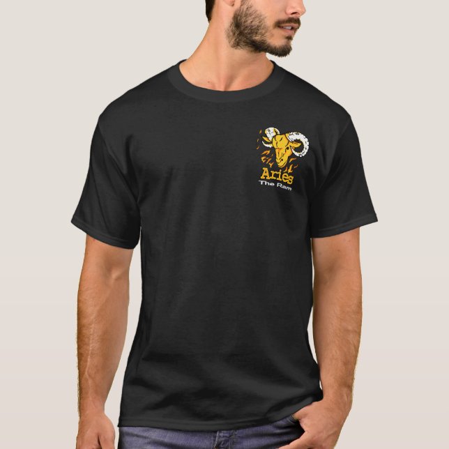 Aries the ram zodiac astrological graphic T-Shirt (Front)