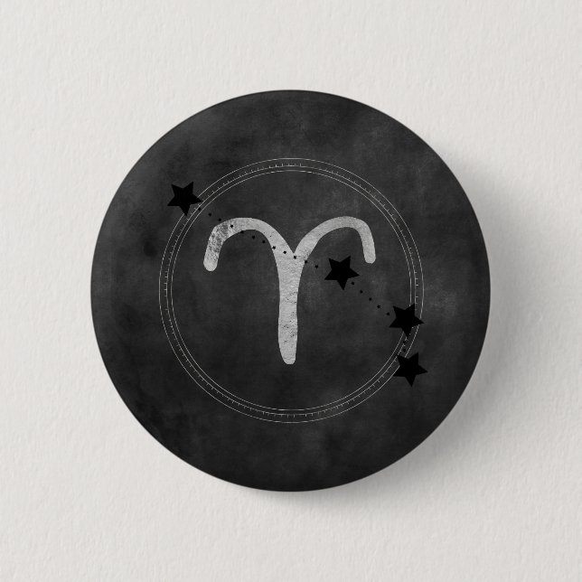 Aries the Ram zodiac constellation stars grey 2 Inch Round Button (Front)