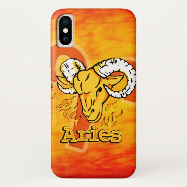 Aries The Ram zodiac fire sign iphone case (Back)