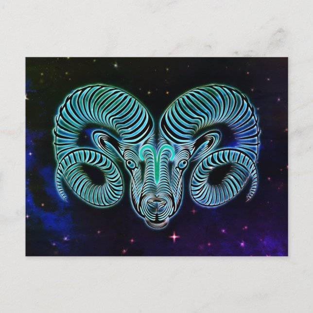 aries the ram zodiac postcard (Front)