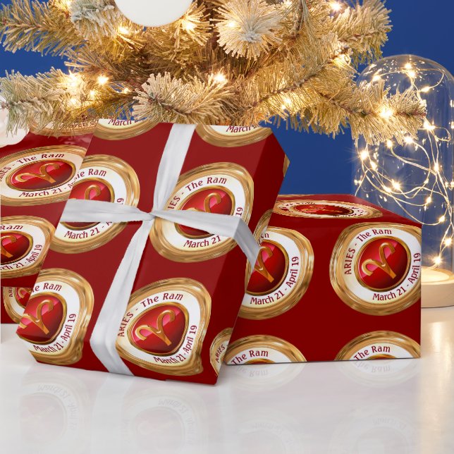Aries - The Ram Zodiac Sign Wrapping Paper (Holidays)