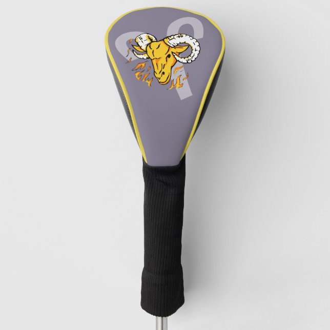 Aries the ram zodiac star fire sign golf cover (Front)
