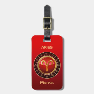 ARIES - The Ram Zodiac Symbol Luggage Tag