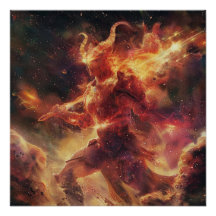 Aries (The Warrior) Zodiac Sign Deity Poster