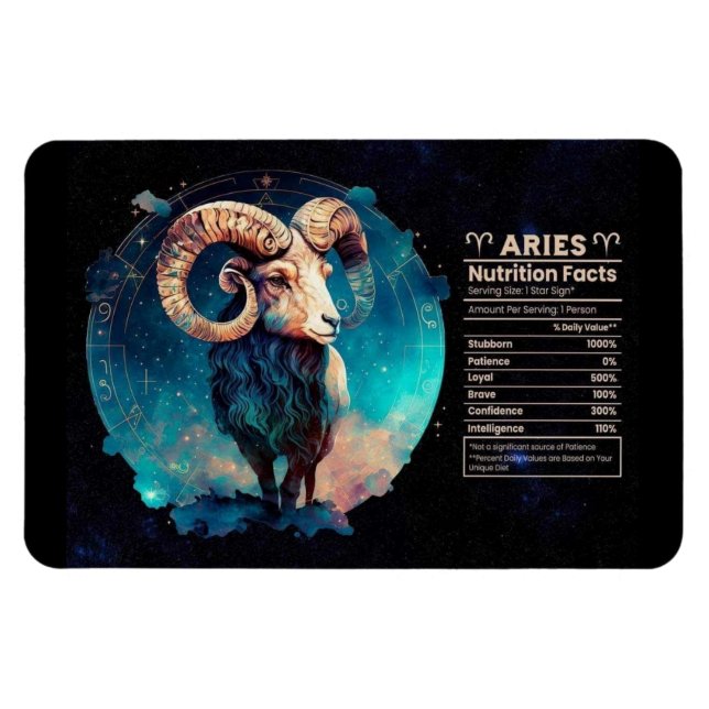 Aries-Themed Nutritional Value Magnet (Horizontal)