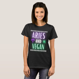 Aries & Vegan Neon Letters T-Shirt