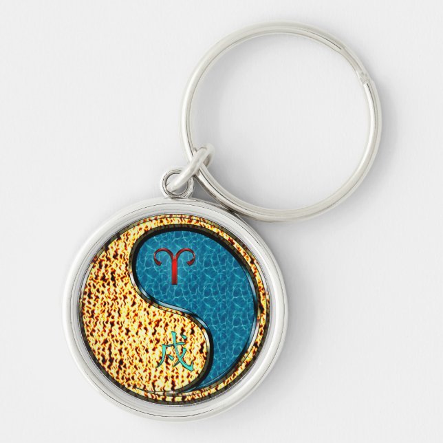 Aries & Water Dog Keychain (Front)