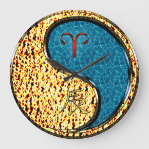 Aries & Water Dragon Large Clock