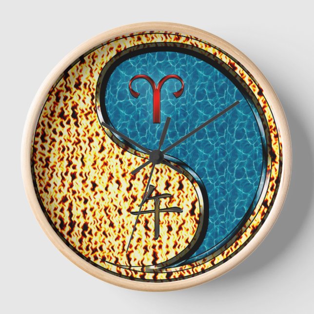 Aries & Water Horse Clock (Front)